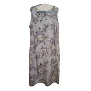 Womens Sleeveless Dress Sz 14 Floral Pirnt Long Vintage Lightweight KC Spencer